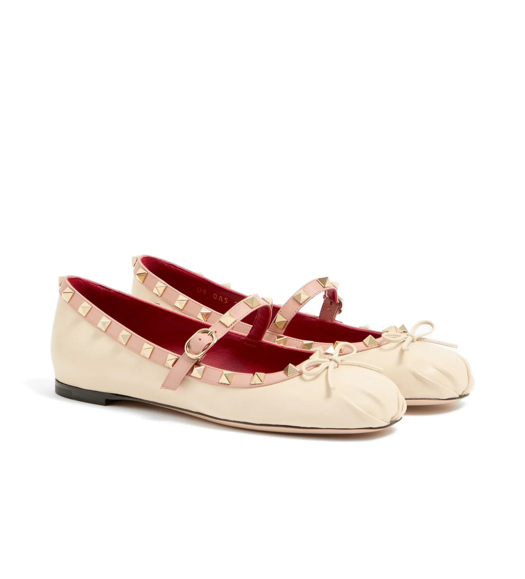 Valentino Mary Jane Rockstud Ballerina in nappa