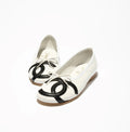 Chanel lambskin quilted CC carbon ballet flats