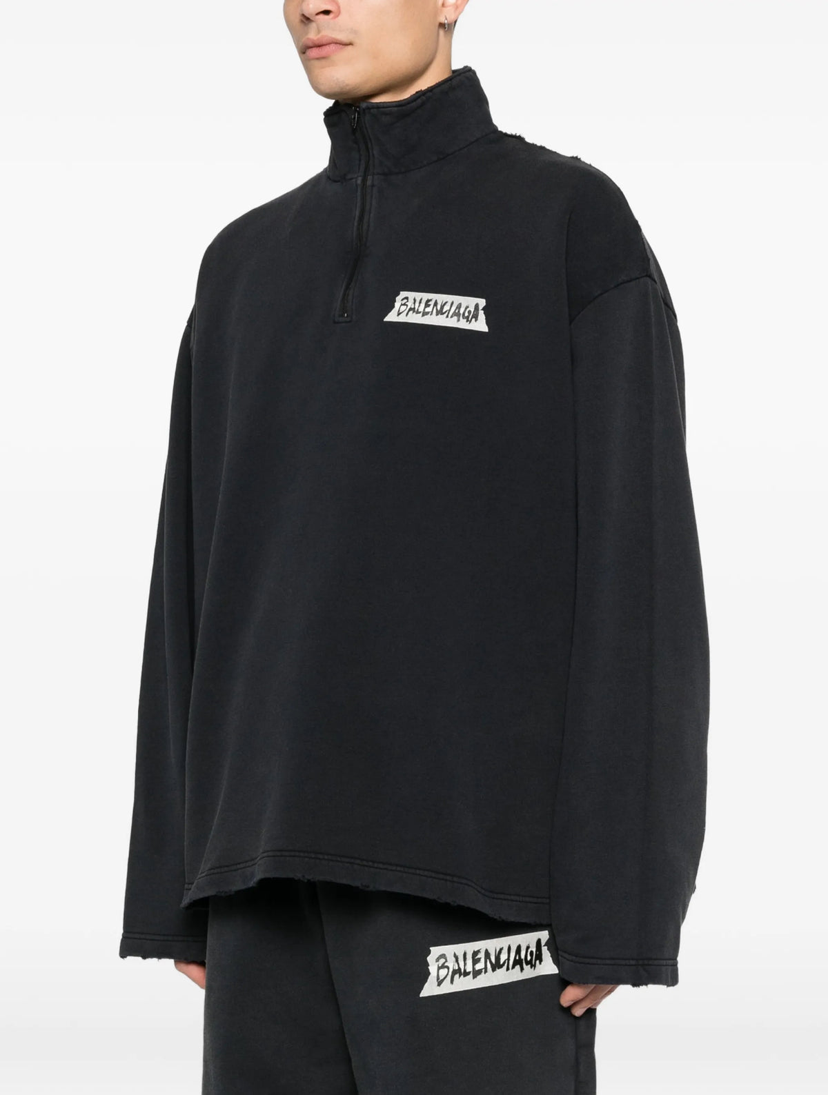 Balenciaga distressed zipped sweatshirt