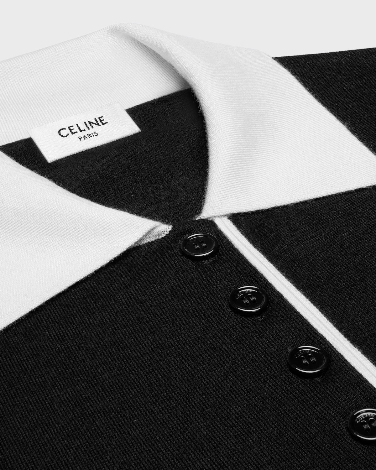 Celine polo sweater in fine cashmere silk