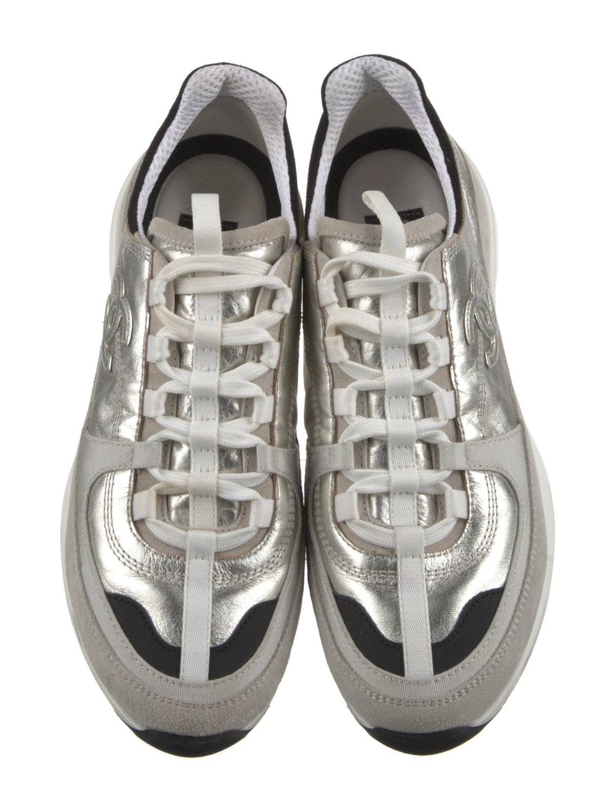 Chanel interlocking cc logo mesh athletic sneakers