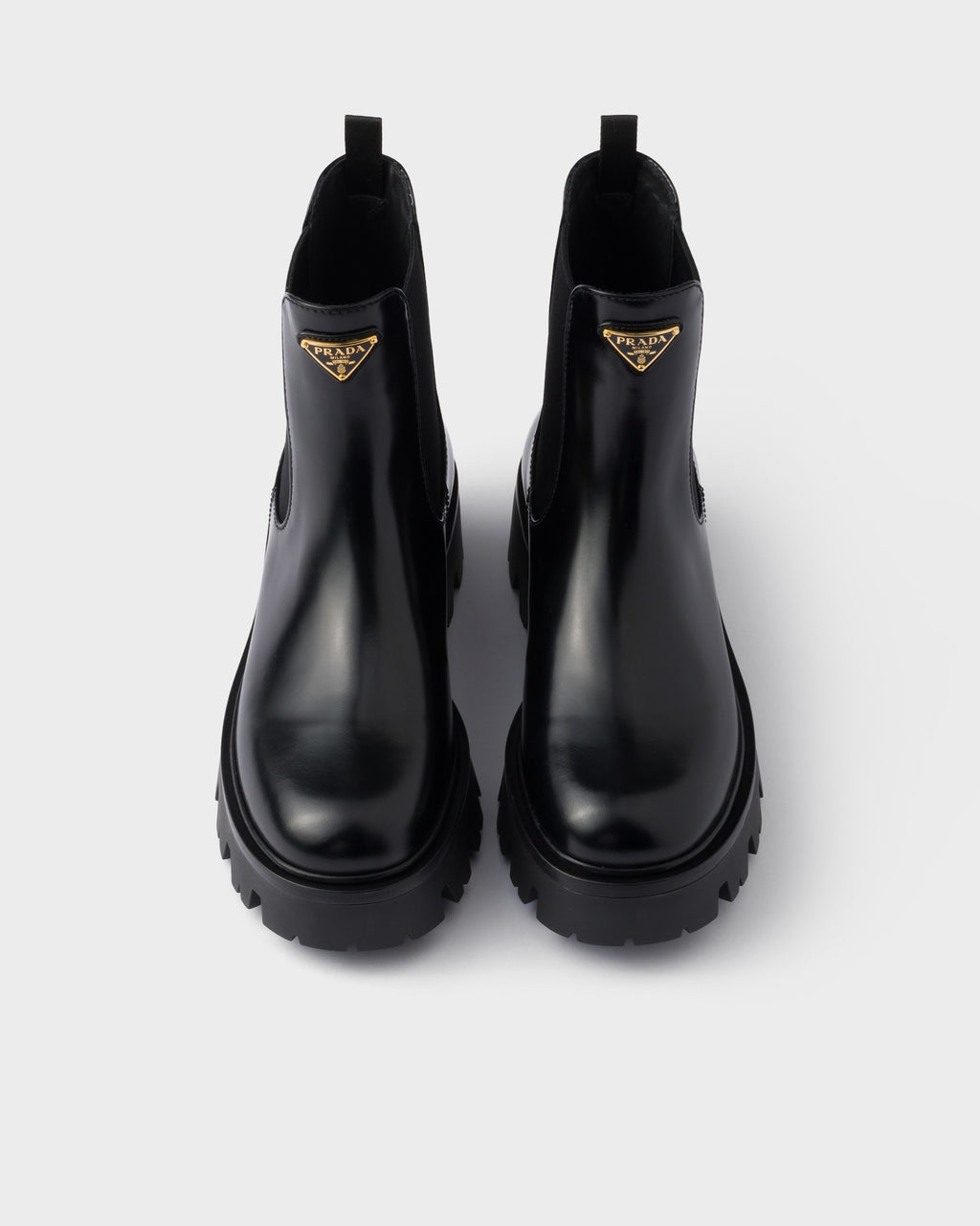 Prada stride brushed leather booties