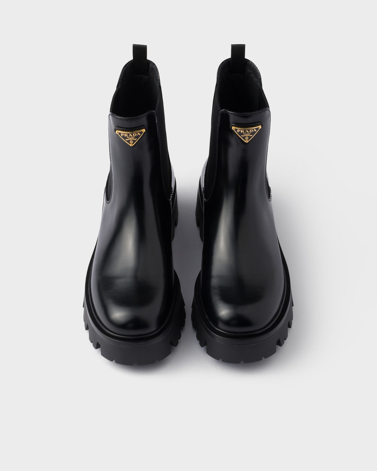 Prada stride brushed leather booties