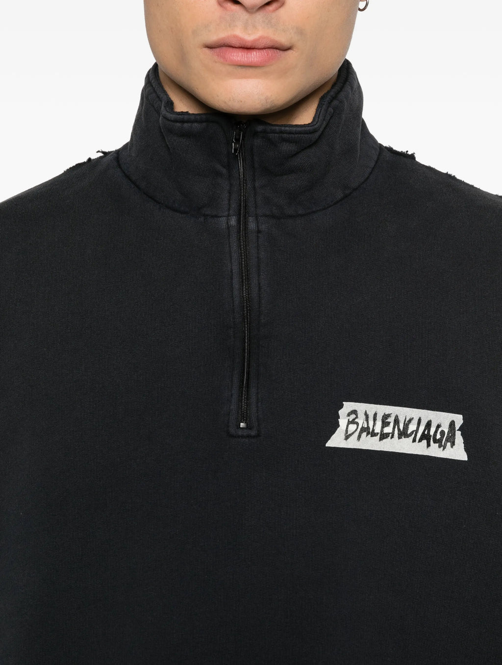Balenciaga distressed zipped sweatshirt