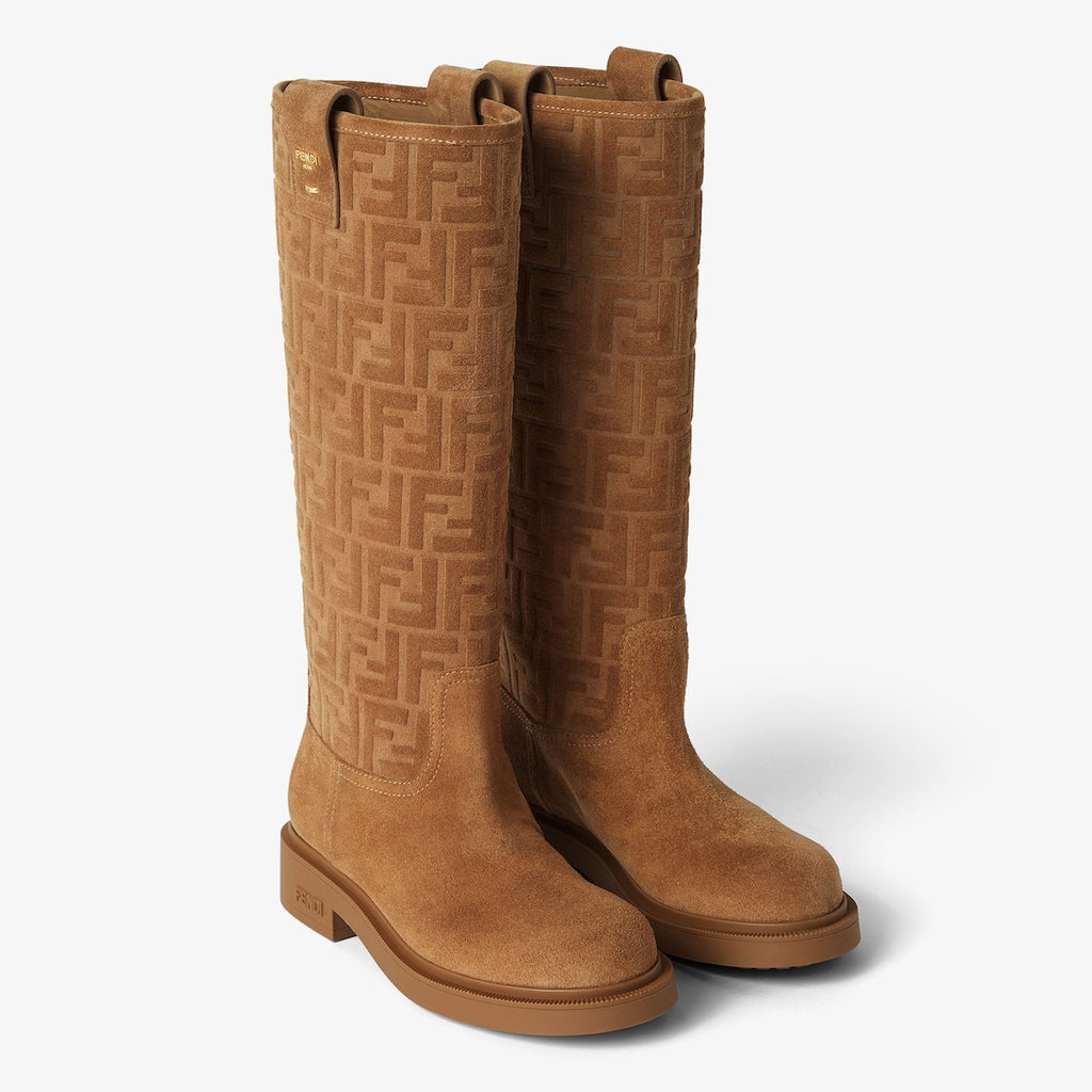 Fendi suede knee high boots