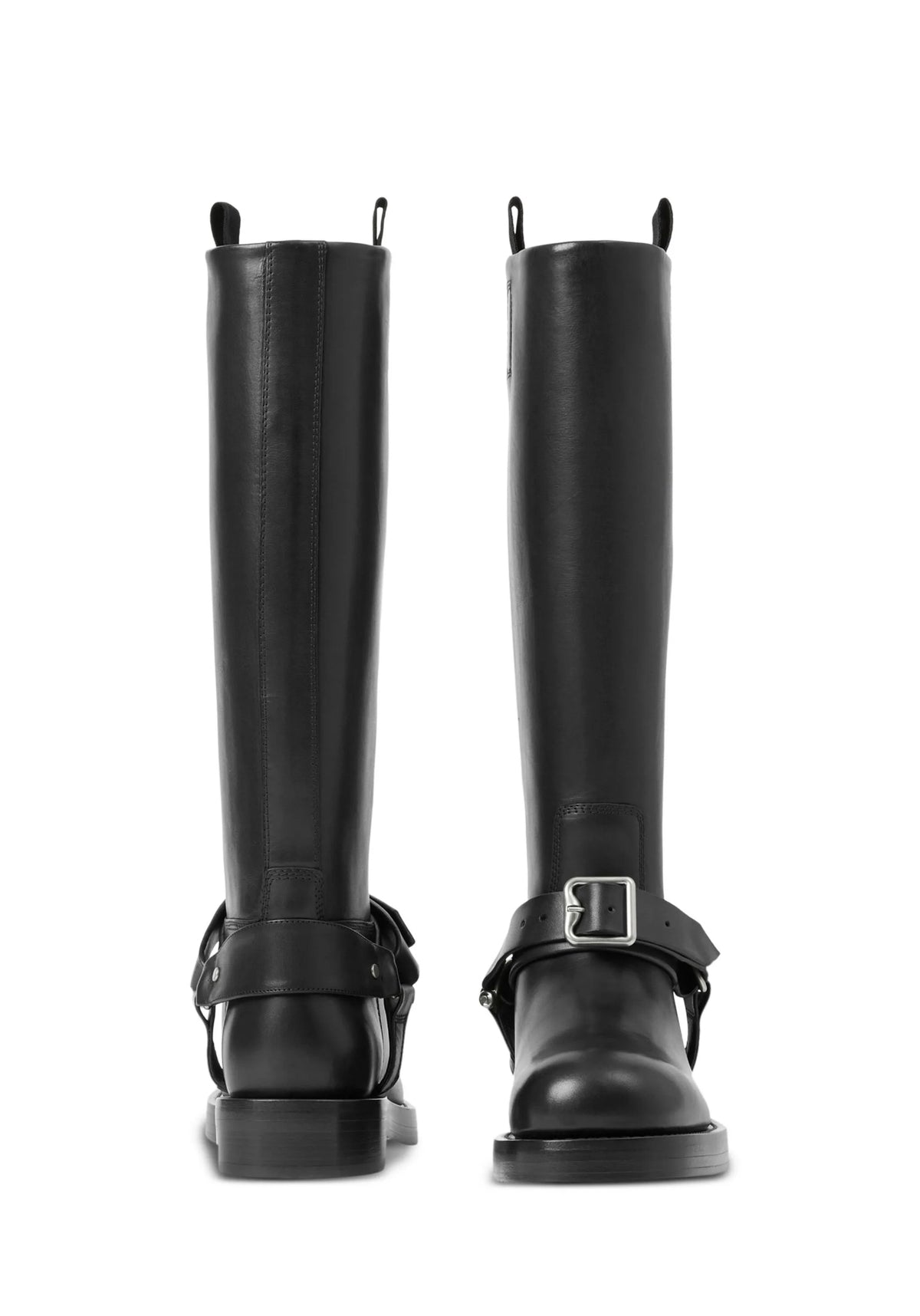 Burberry saddle knee high leather boots