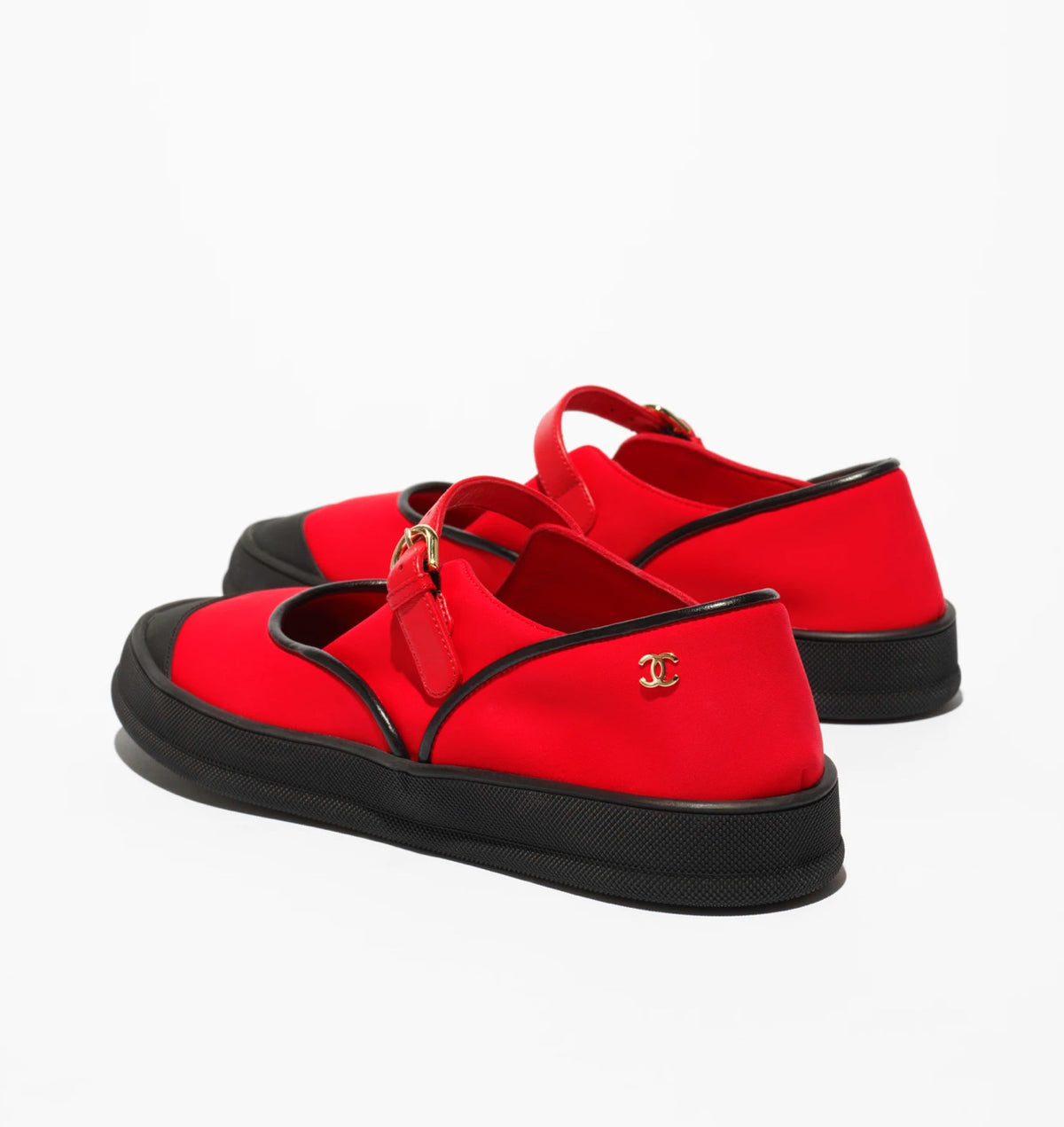 Chanel Coco beach Mary Jane flats