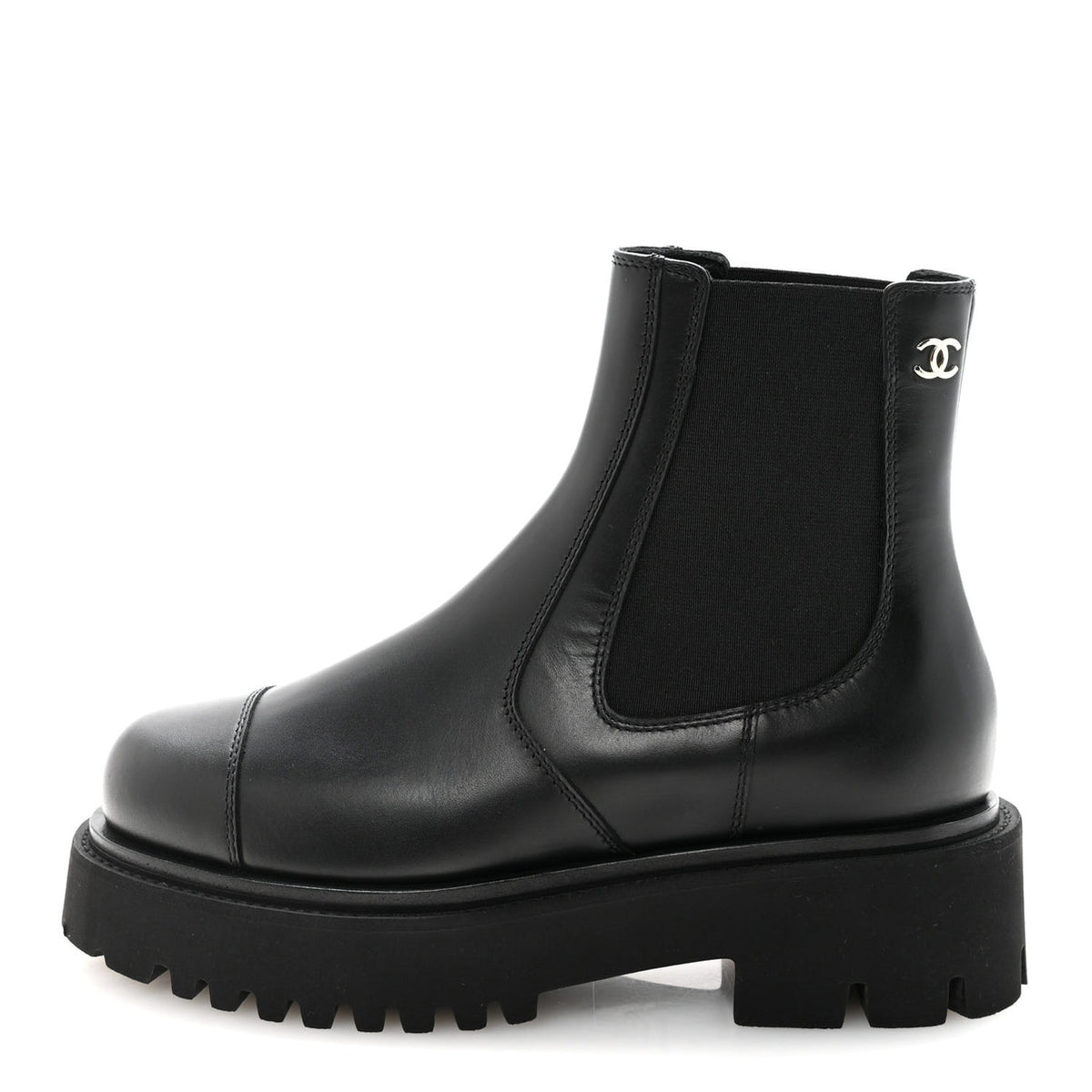 Chanel calfskin cap toe CC short boots