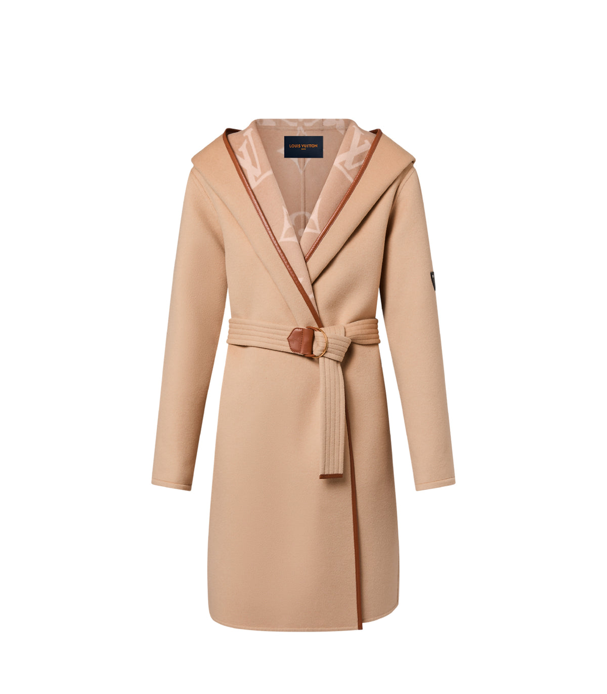 Louis Vuitton belted double face hooded wrap coat
