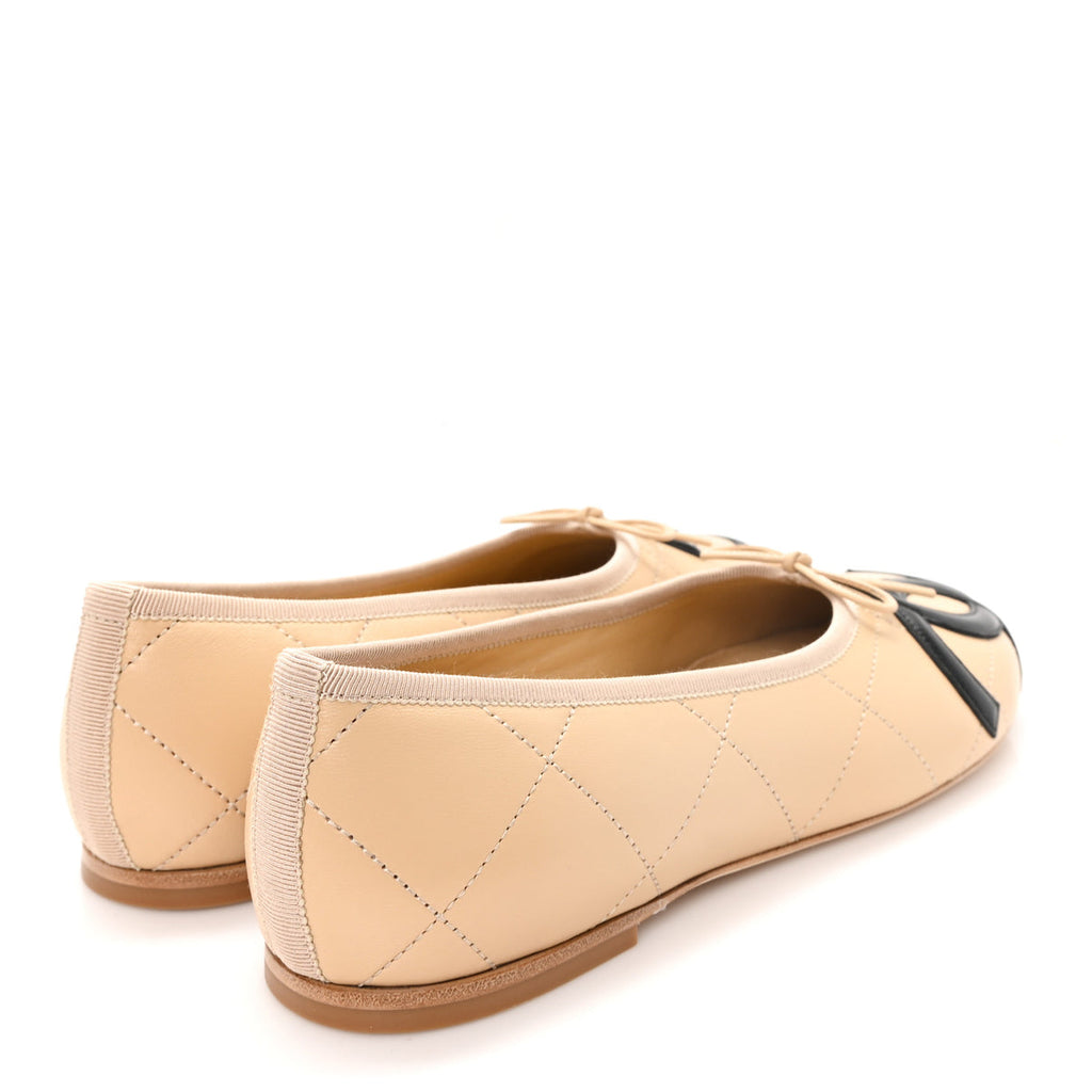 Chanel lambskin quilted CC cambon ballet flats