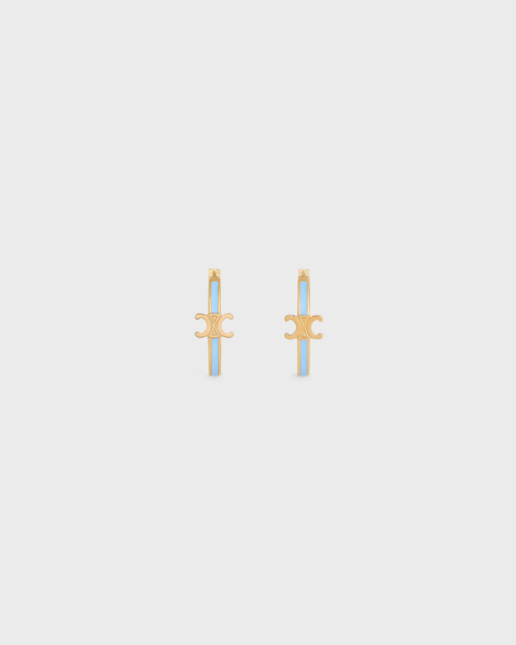 Celine triomphe hoops in enamel and brass with gold finish