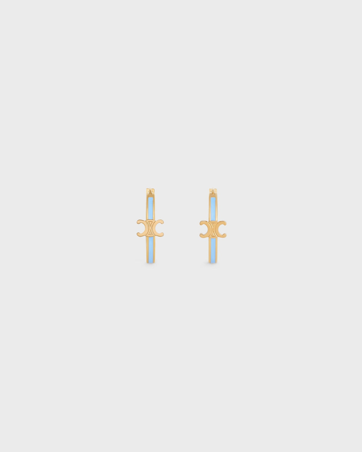 Celine triomphe hoops in enamel and brass with gold finish