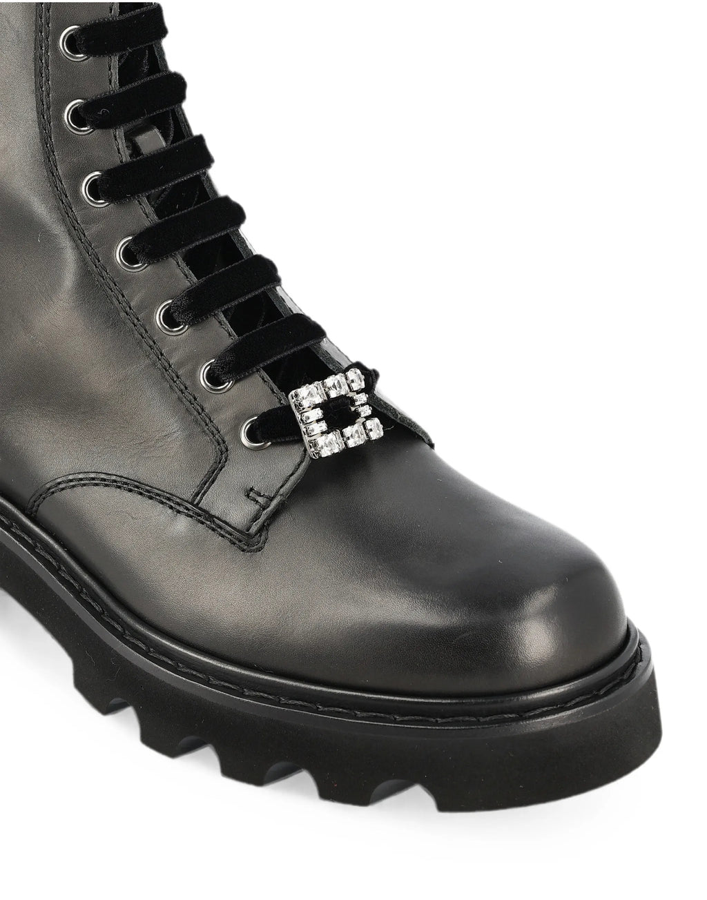 Roger Vivier crystal buckle zip detail boots
