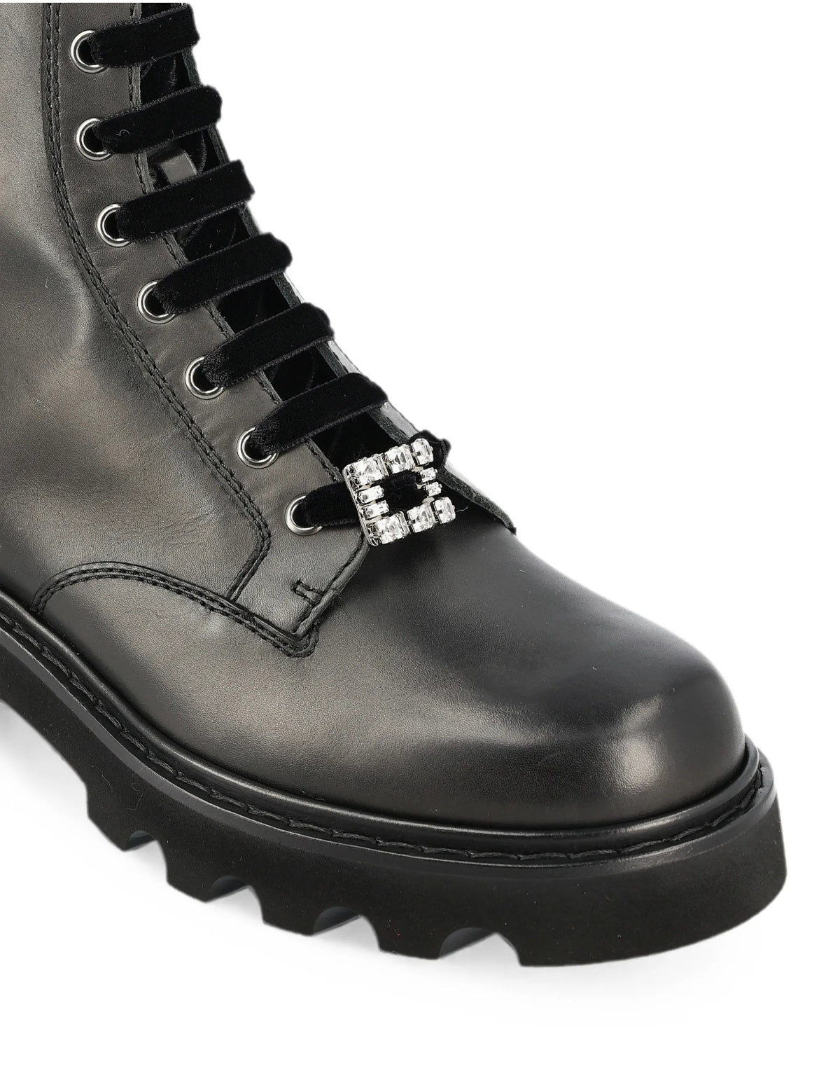Roger Vivier crystal buckle zip detail boots