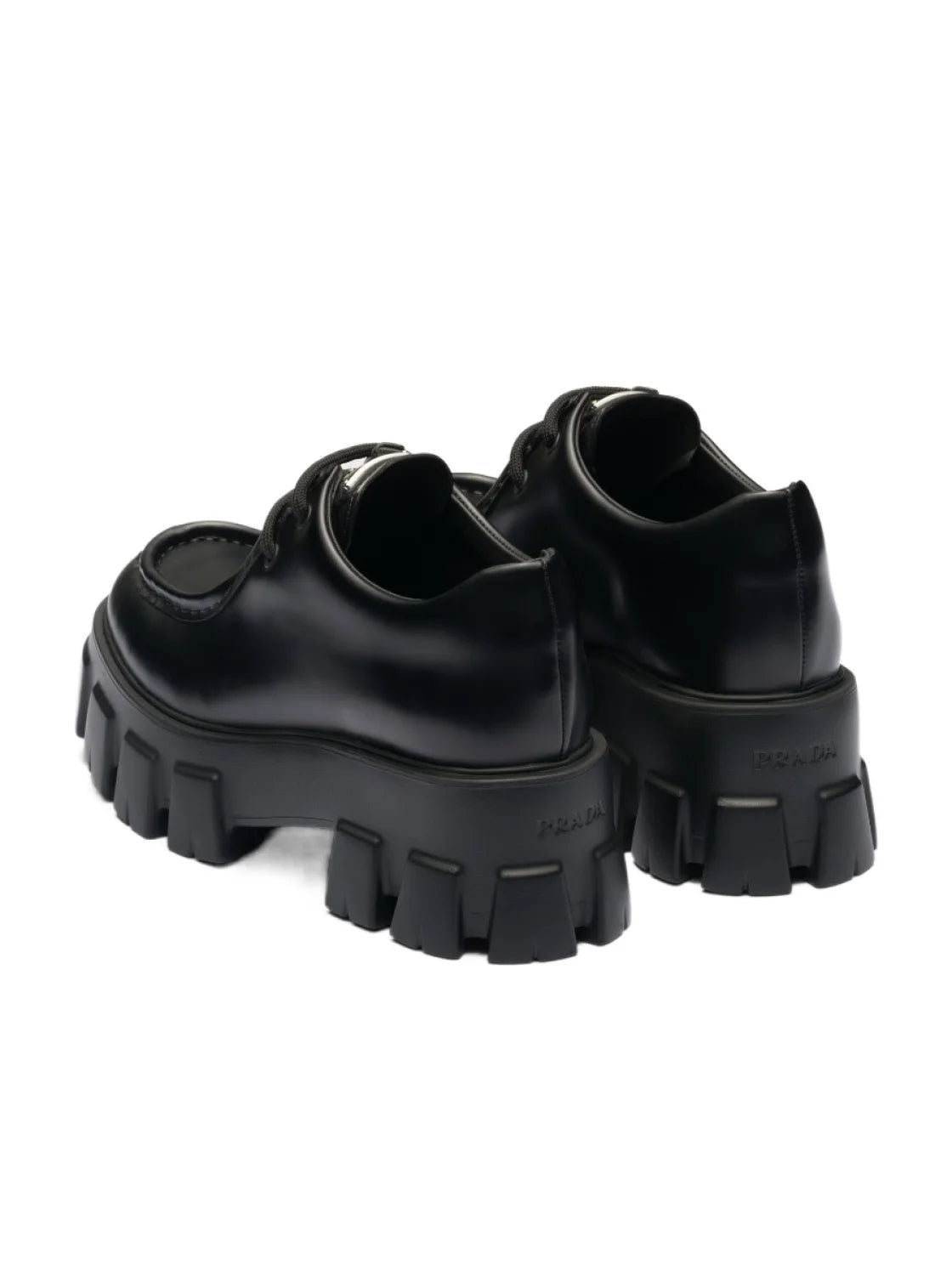 Prada Monolith brushed leather lace up shoes