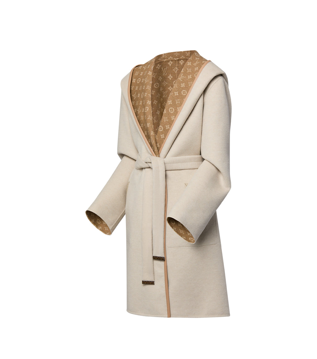 Louis Vuitton hooded wrap coat