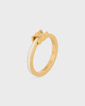 Celine triomphe ring in enamel and brass with gold finish