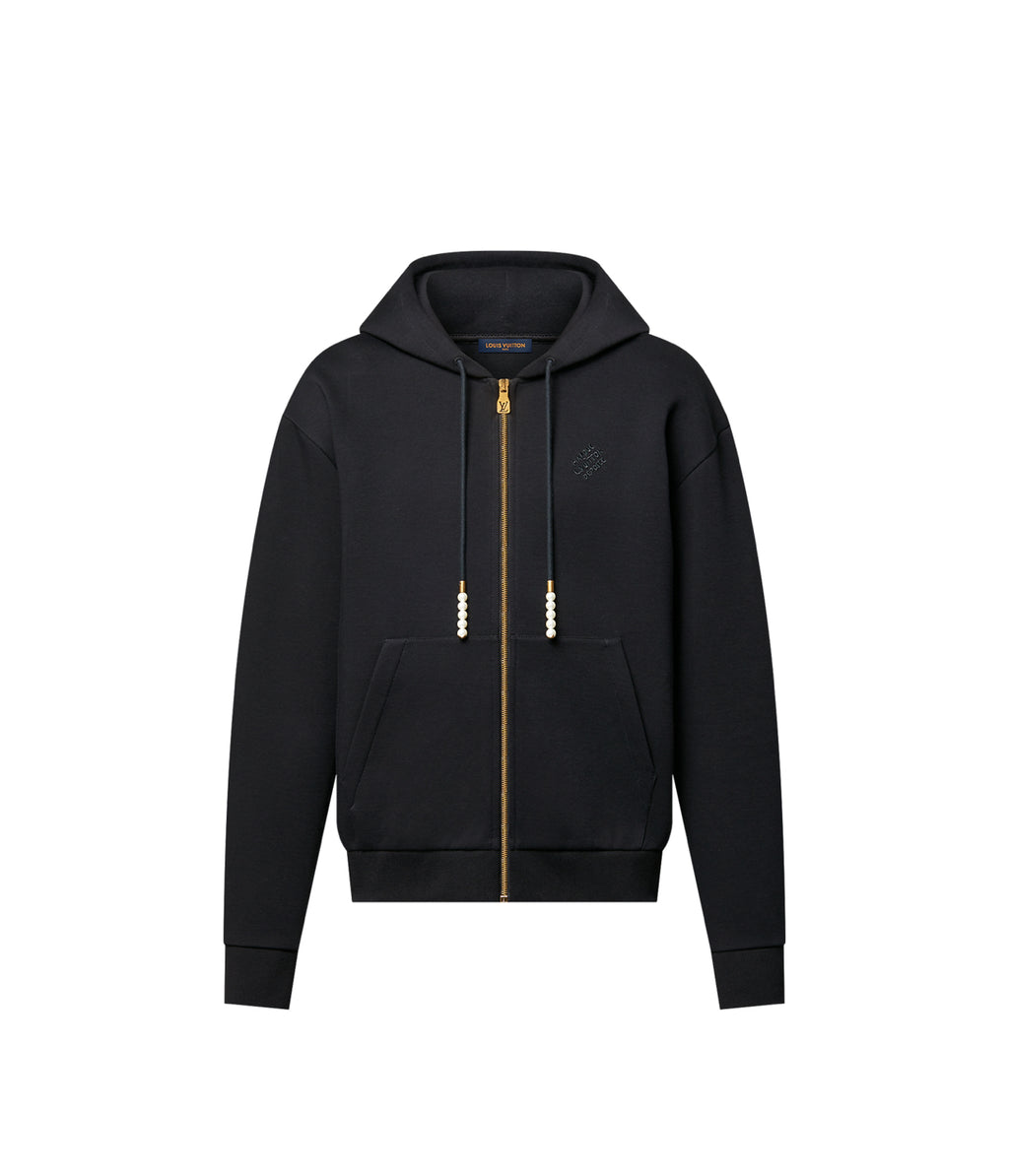 Louis Vuitton embroidered zipped jersey hoodie