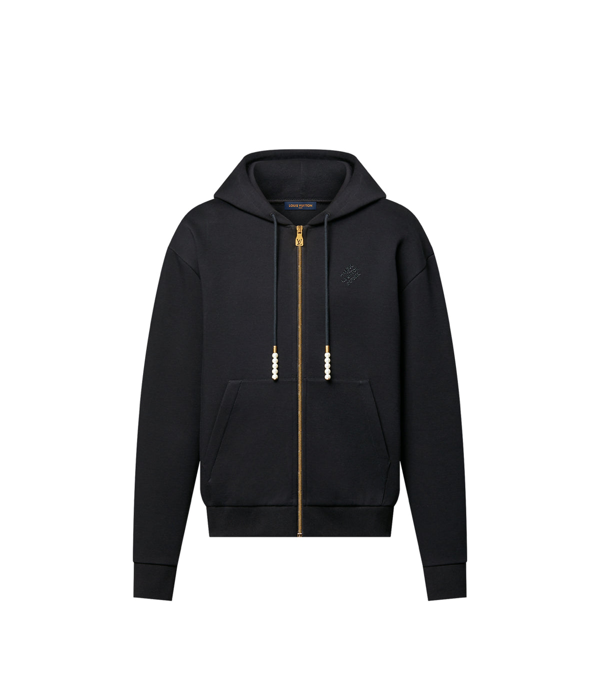 Louis Vuitton embroidered zipped jersey hoodie