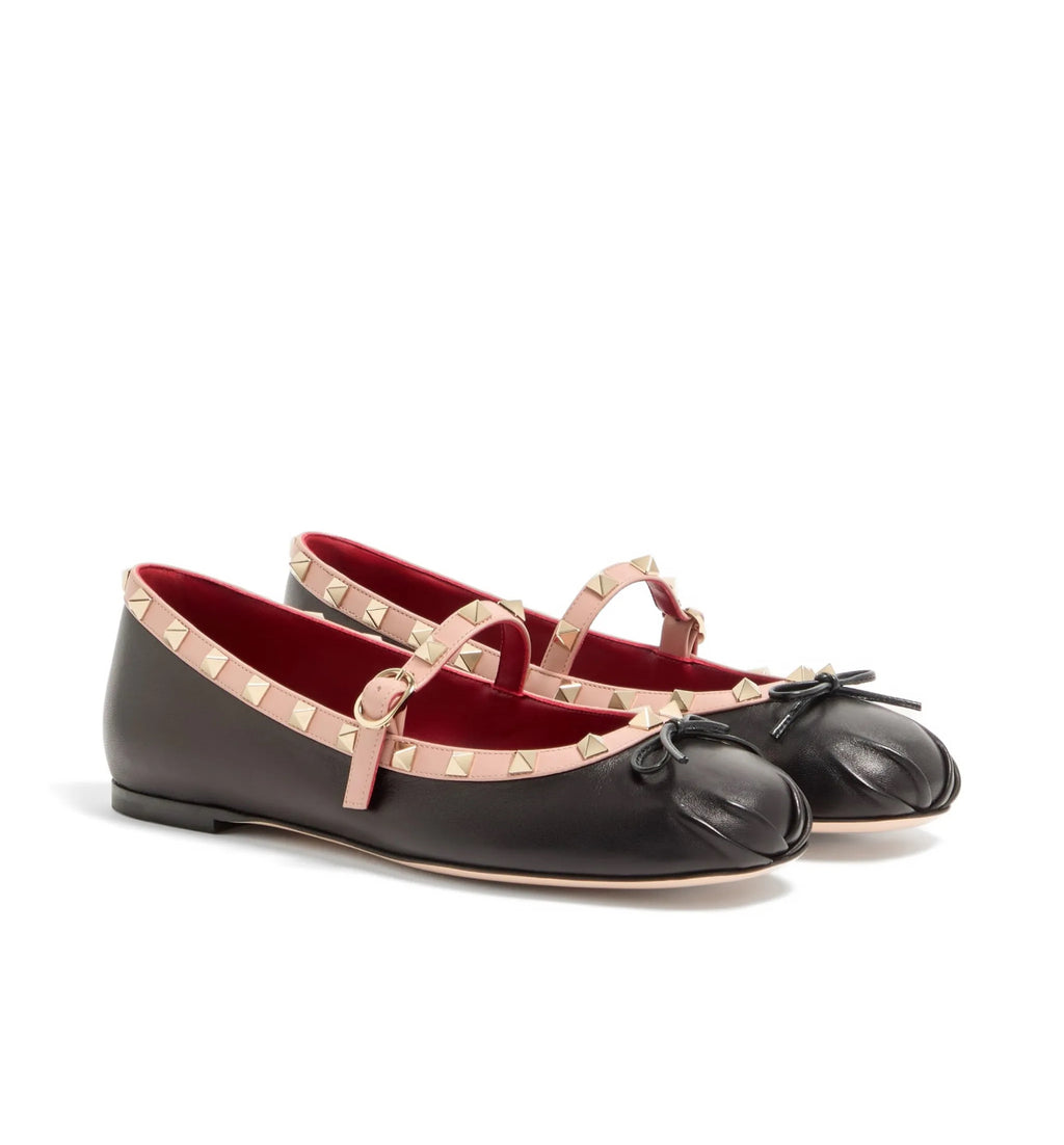 Valentino Mary Jane Rockstud ballerina in nappa