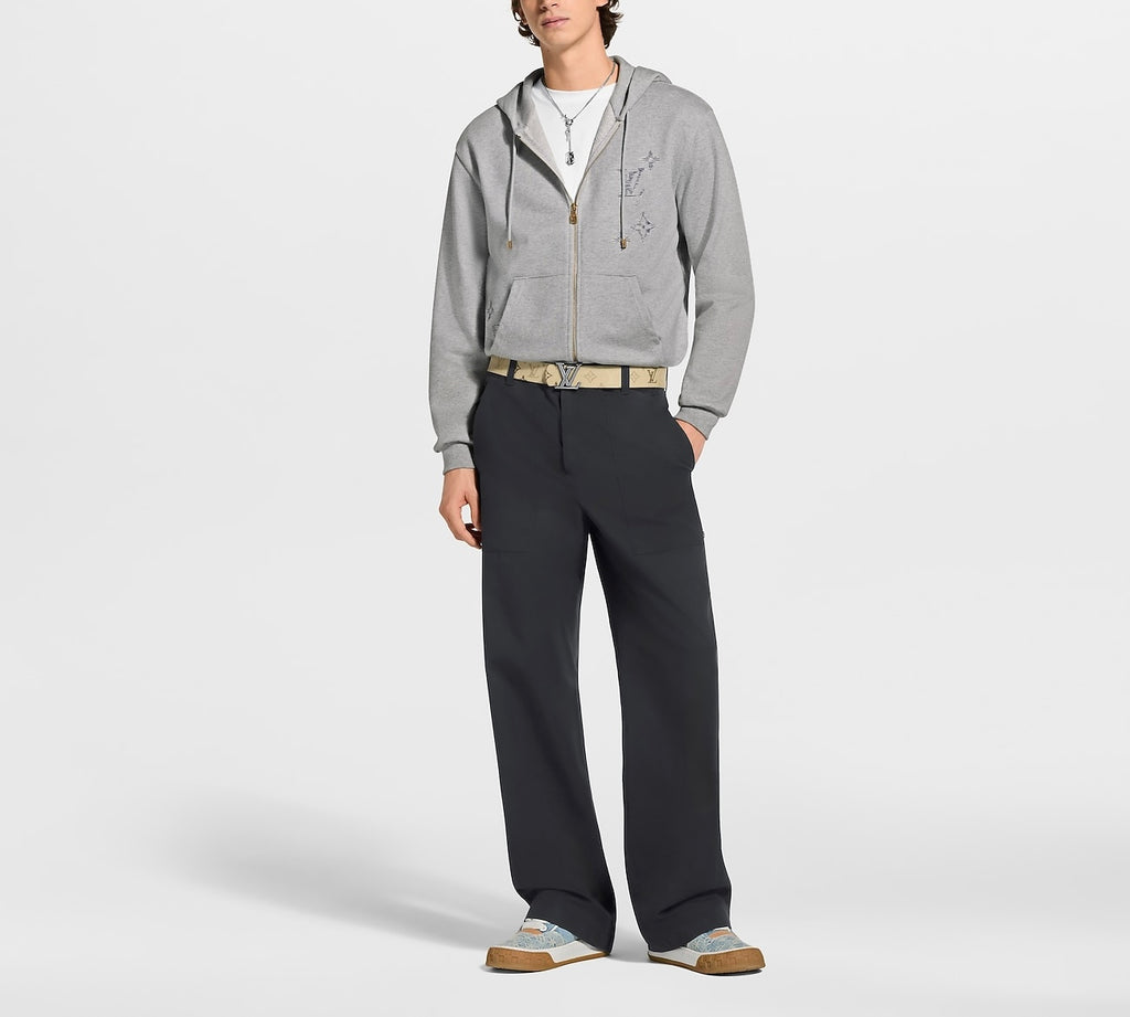 Louis Vuitton embroidered signature zipped hoodie