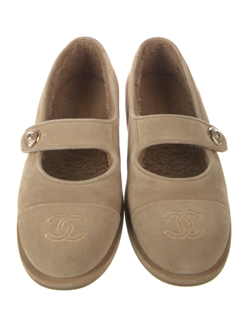 Chanel Mary Jane flats with shearling lining