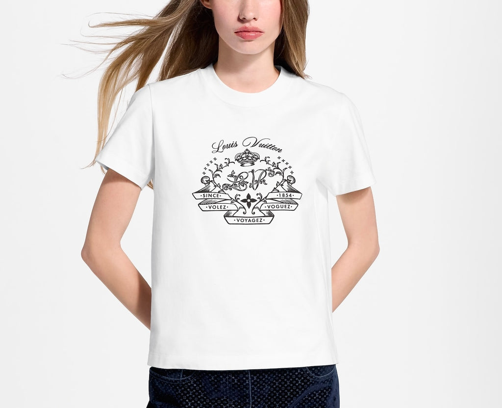 Louis Vuitton flocked signature Tshirt