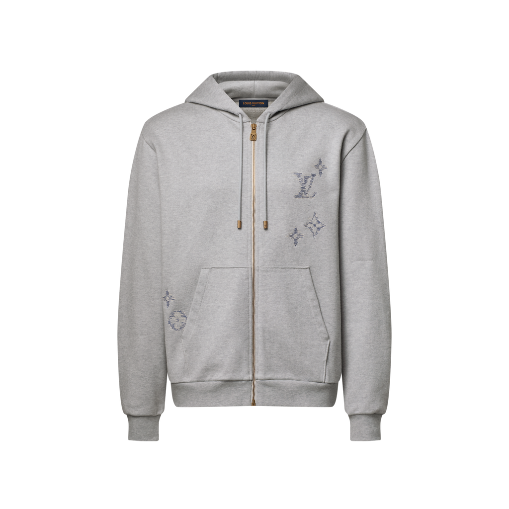 Louis Vuitton embroidered signature zipped hoodie