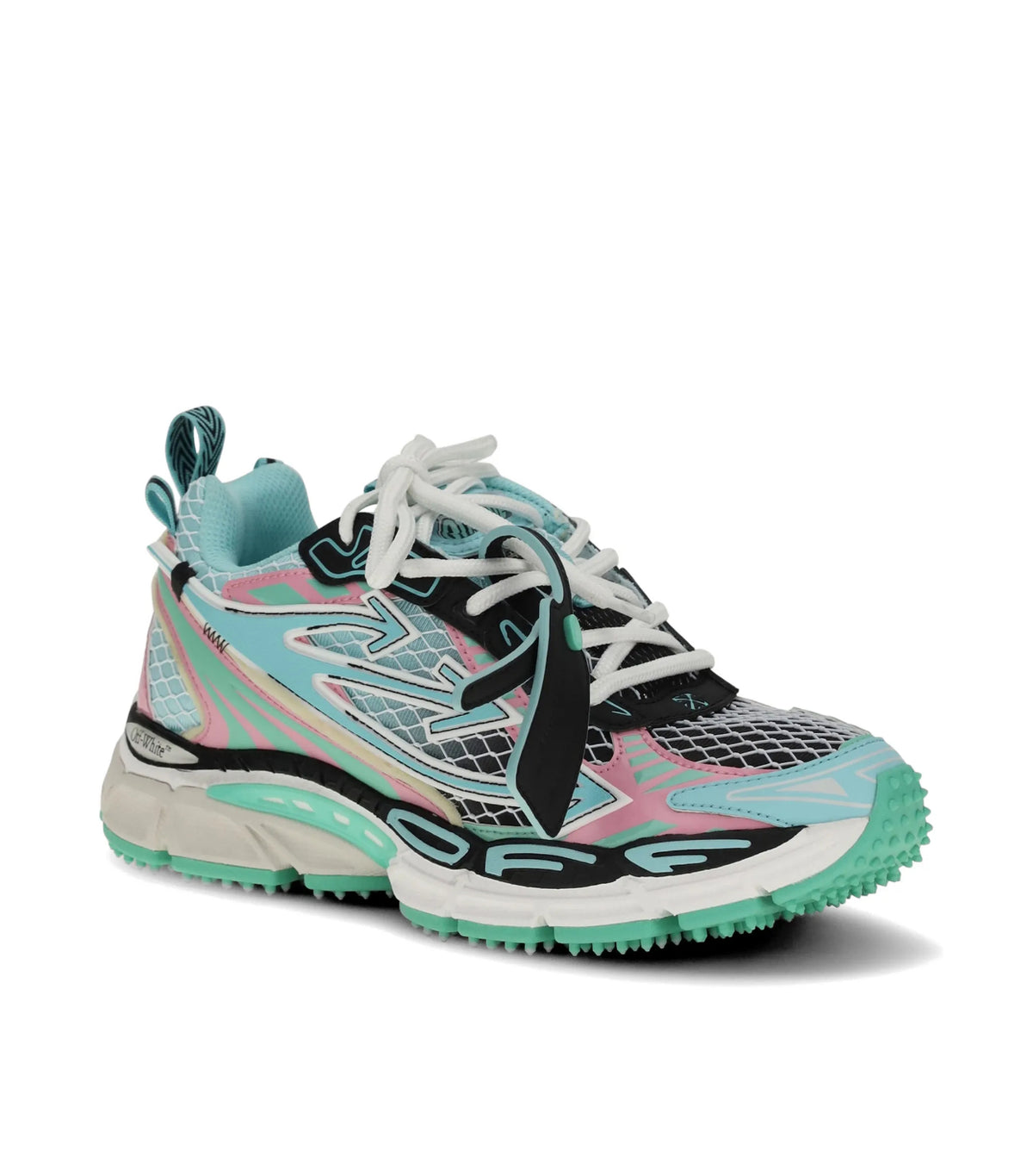 Off White Be Right Back fishnet sneakers