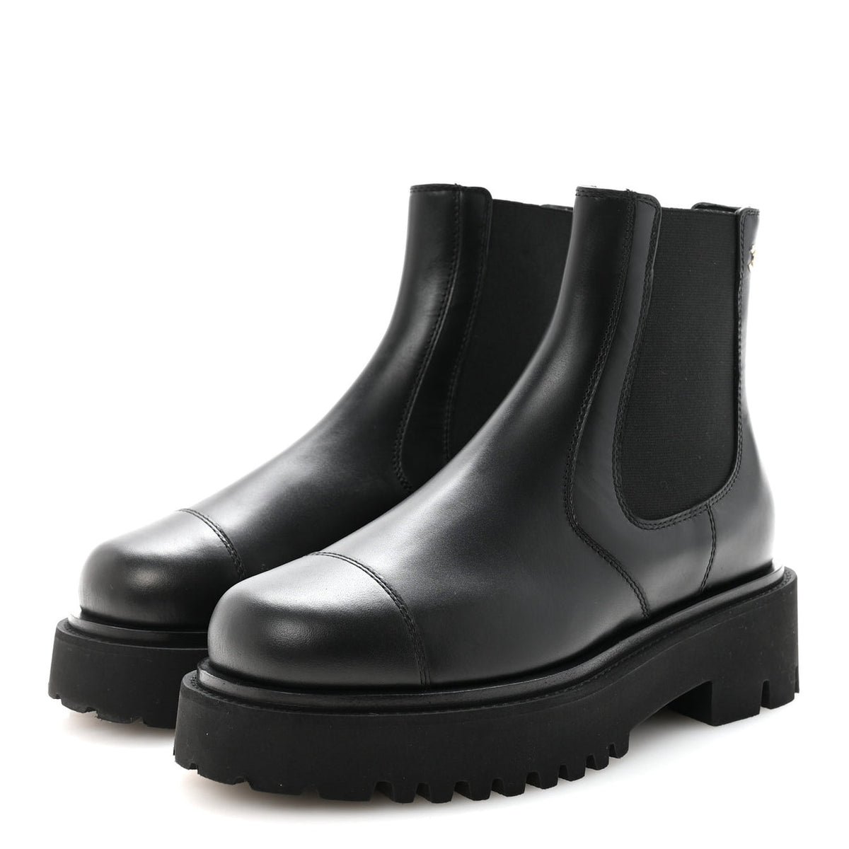 Chanel calfskin cap toe CC short boots