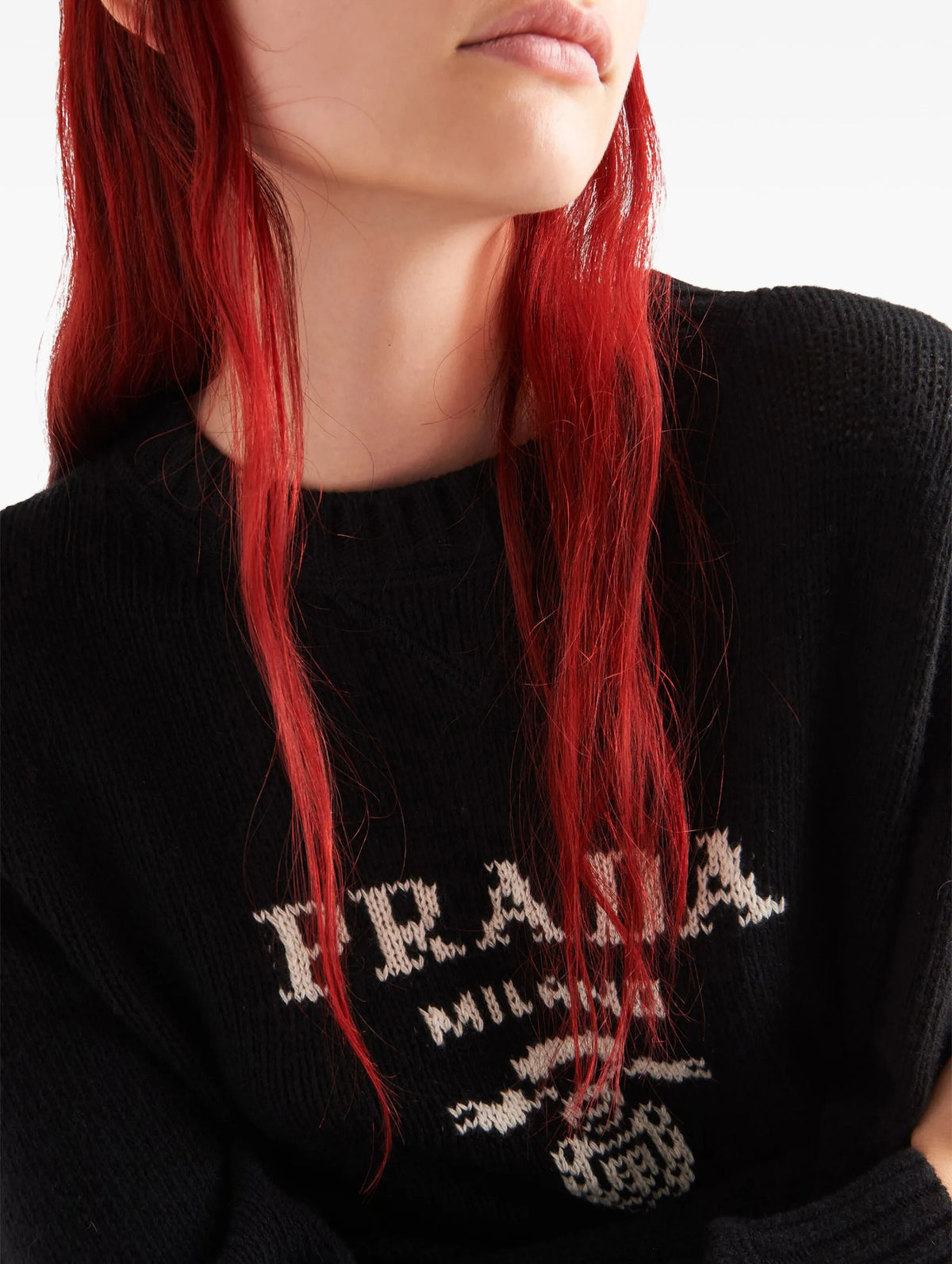 Prada logo crew neck sweater