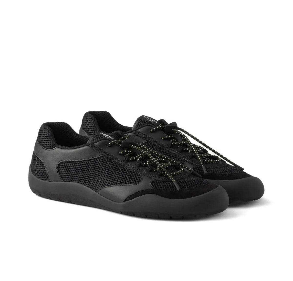 Prada Speedrock leather and mesh fabric sneakers
