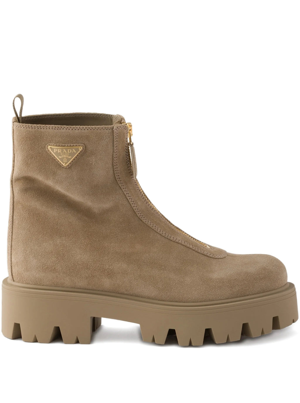 Prada suede booties with zip