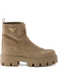 Prada suede booties with zip