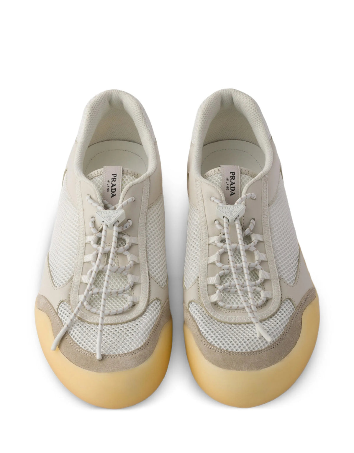 Prada speedrock leather and mesh fabric sneakers