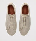 Zegna cotton linen triple stitch sneakers