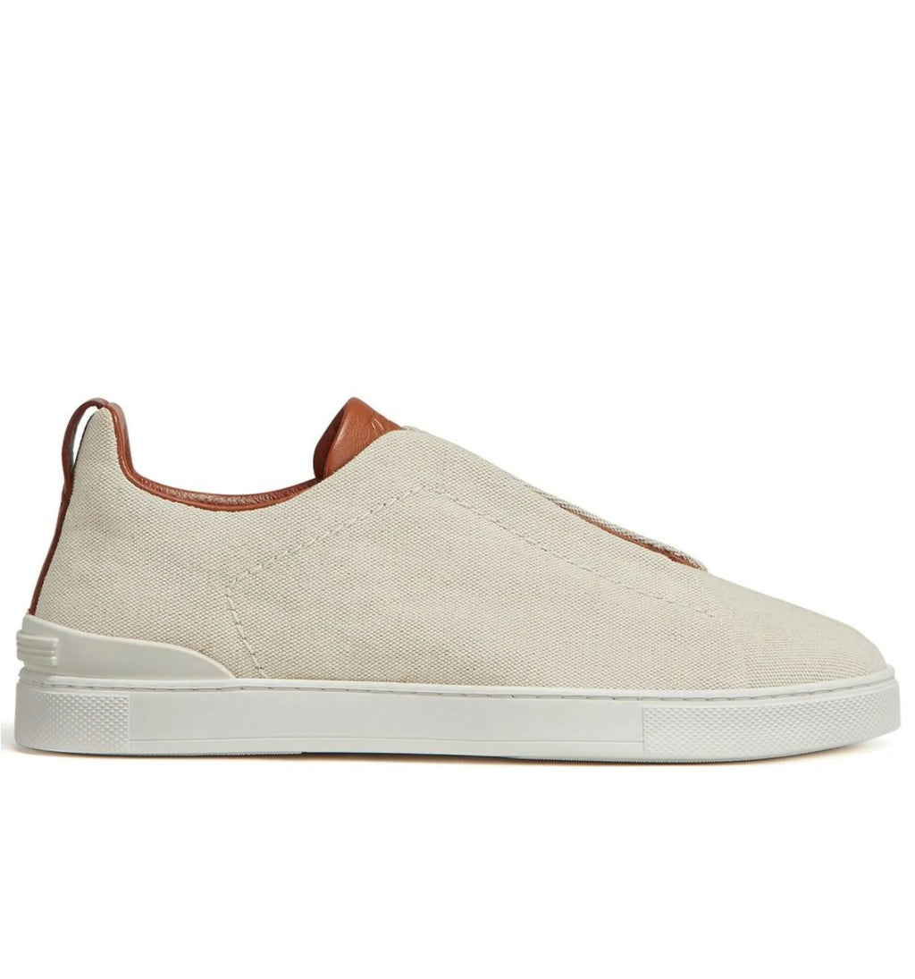 Zegna triple stitch canvas sneakers