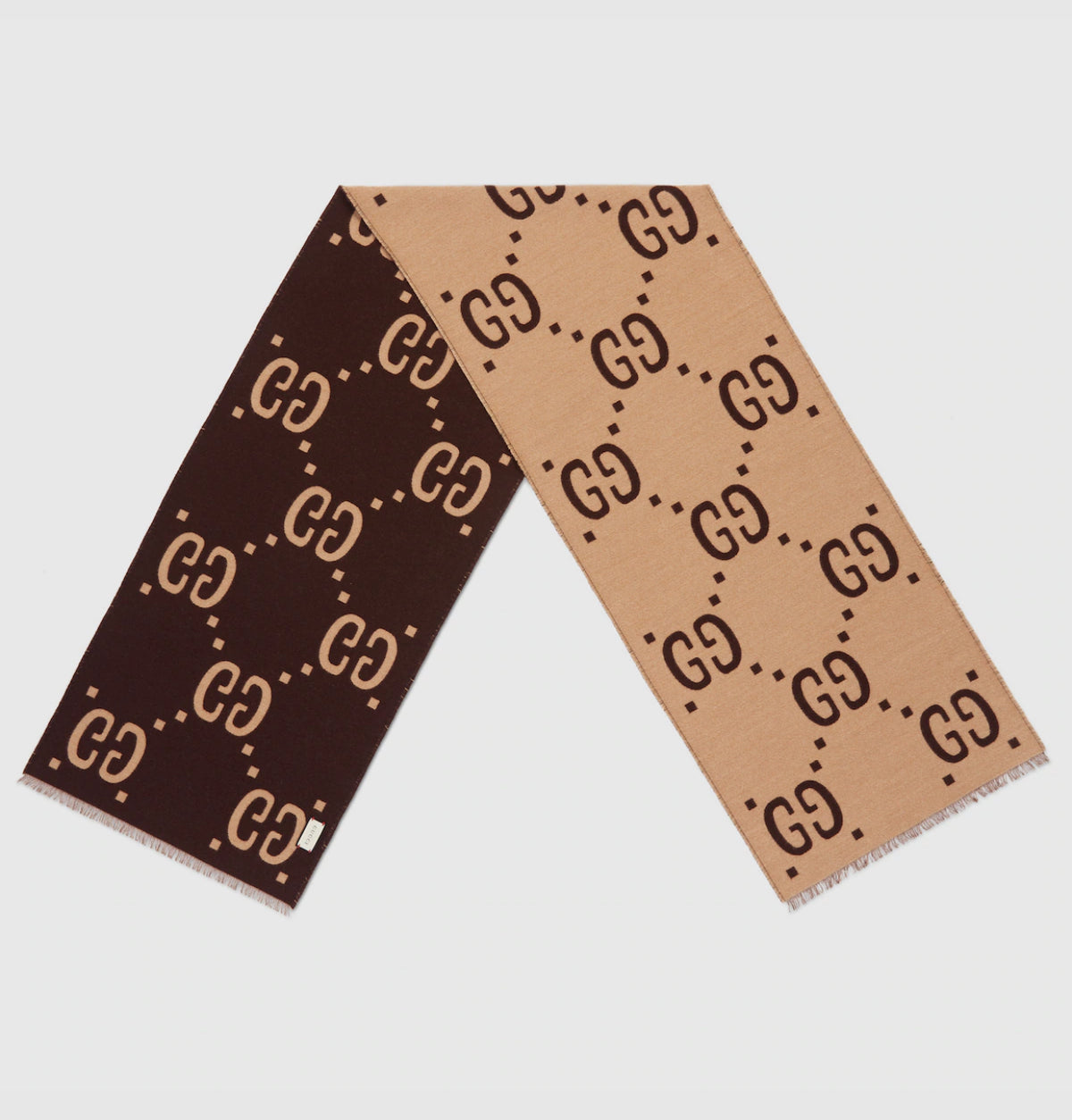 Gucci GG jacquard wool silk scarf