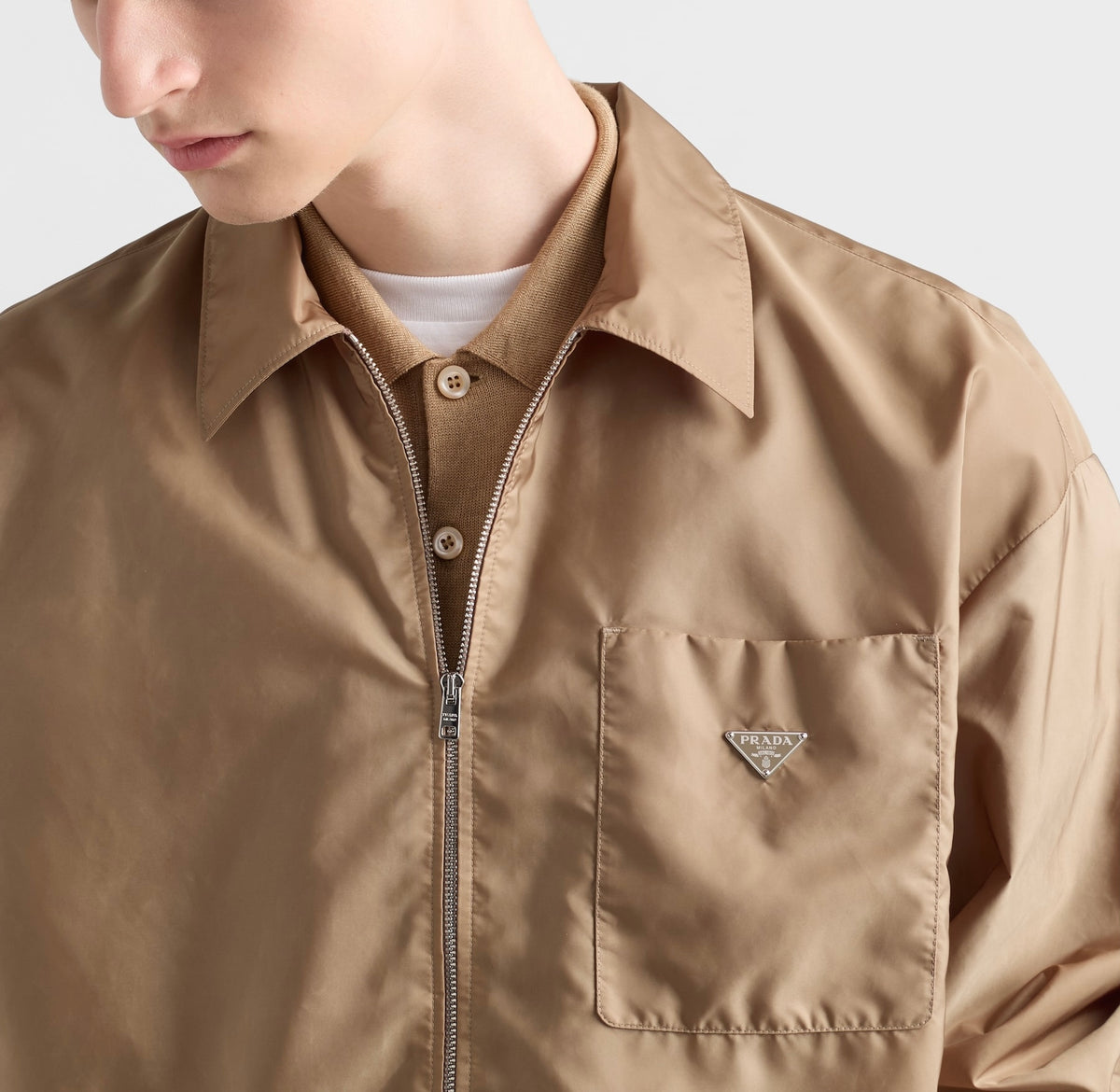 Prada re-nylon zipper shirt