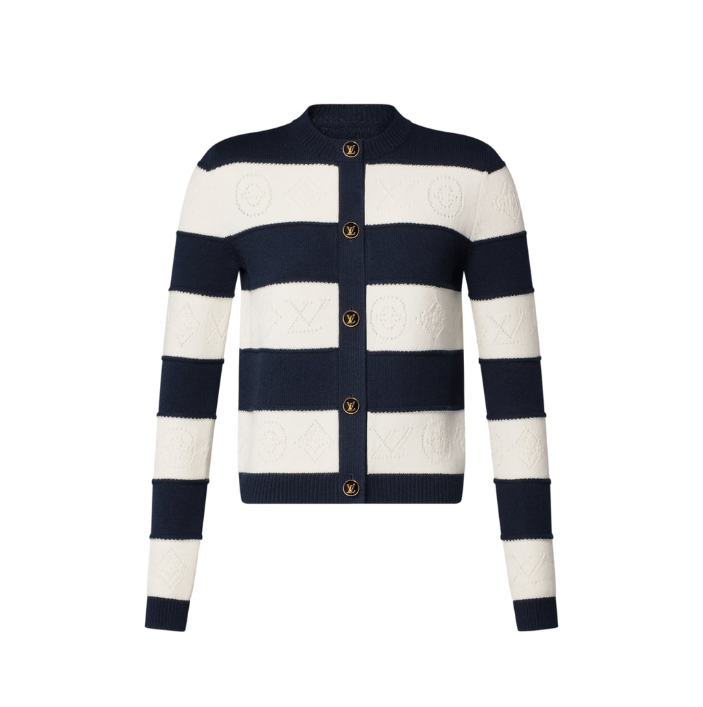 Louis Vuitton openwork striped knit cardigan