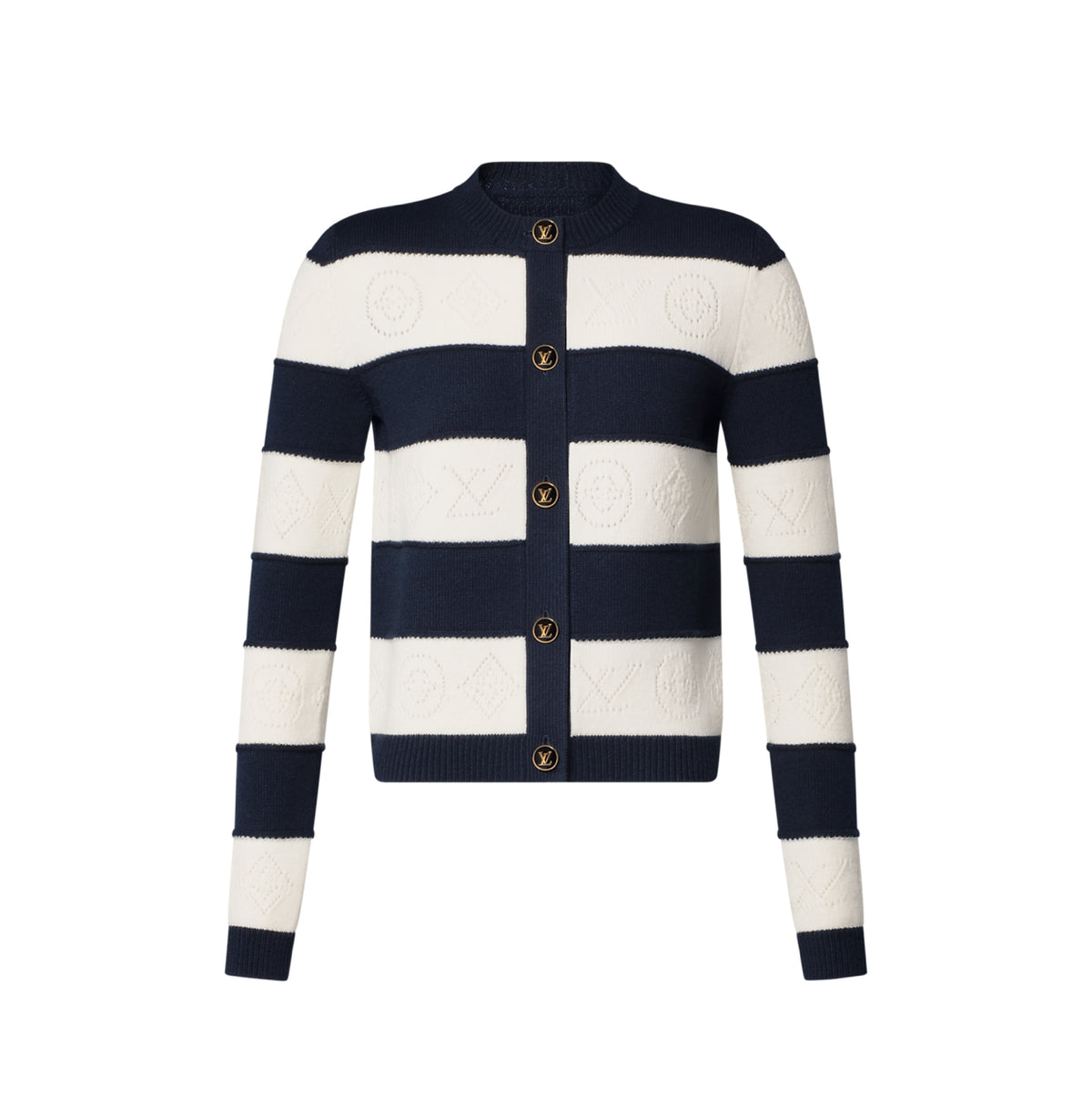 Louis Vuitton openwork striped knit cardigan