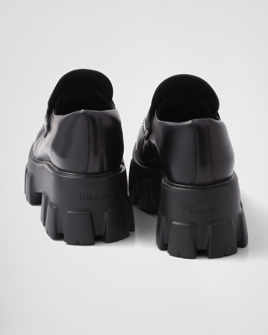 Prada brushed leather Monolith loafers