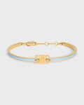Celine triomphe articulated bracelet in enamel and brass with gold finish
