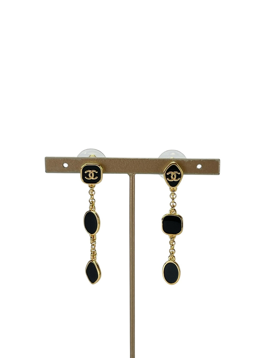 Chanel CC chain drop earrings