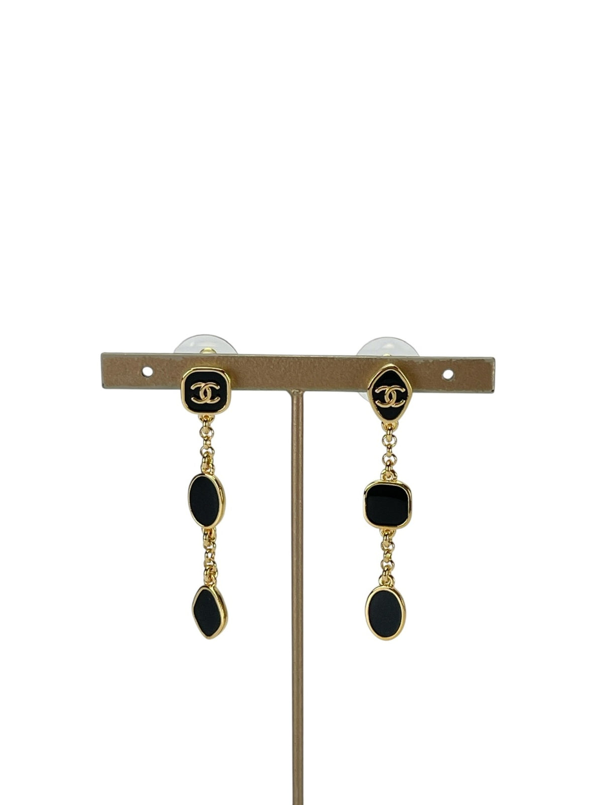 Chanel CC chain drop earrings