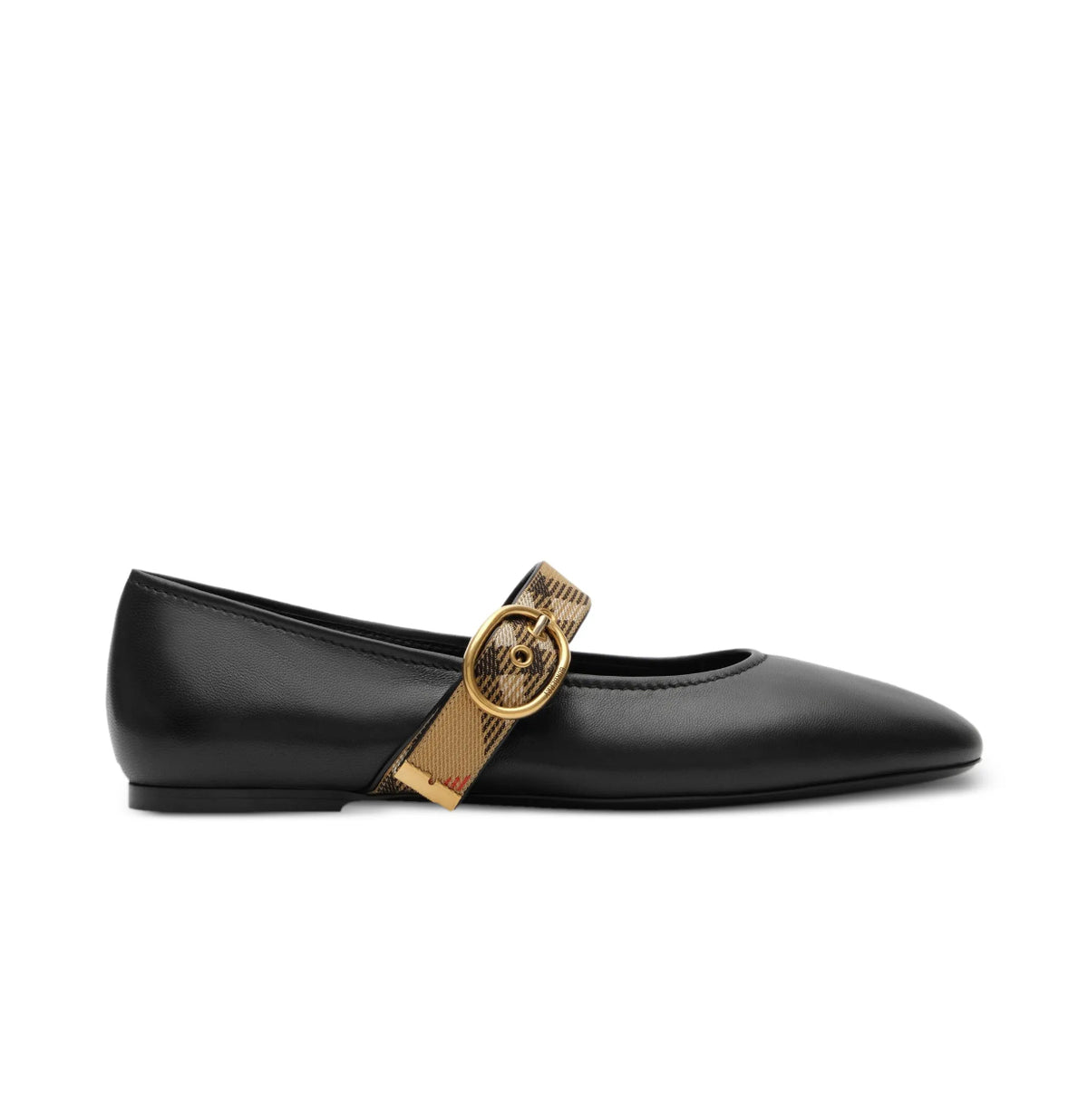Burberry check strap leather Robin ballerinas