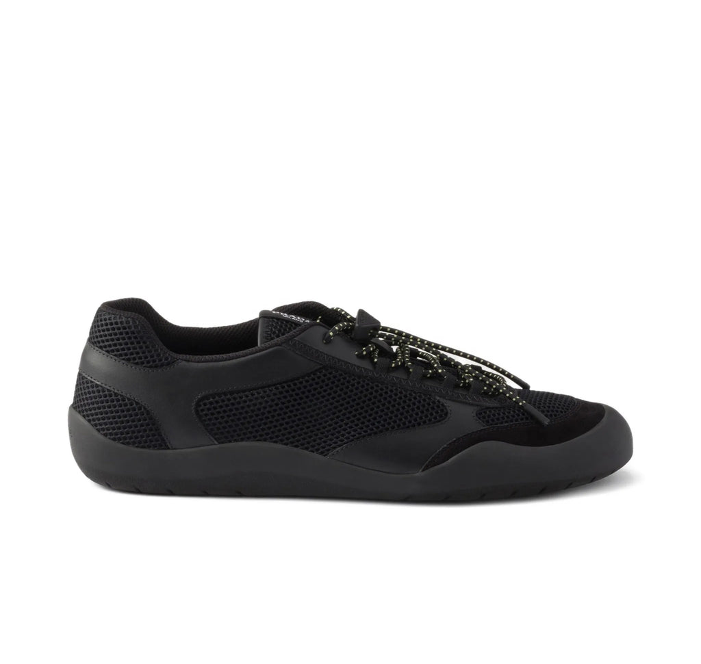 Prada Speedrock leather and mesh fabric sneakers