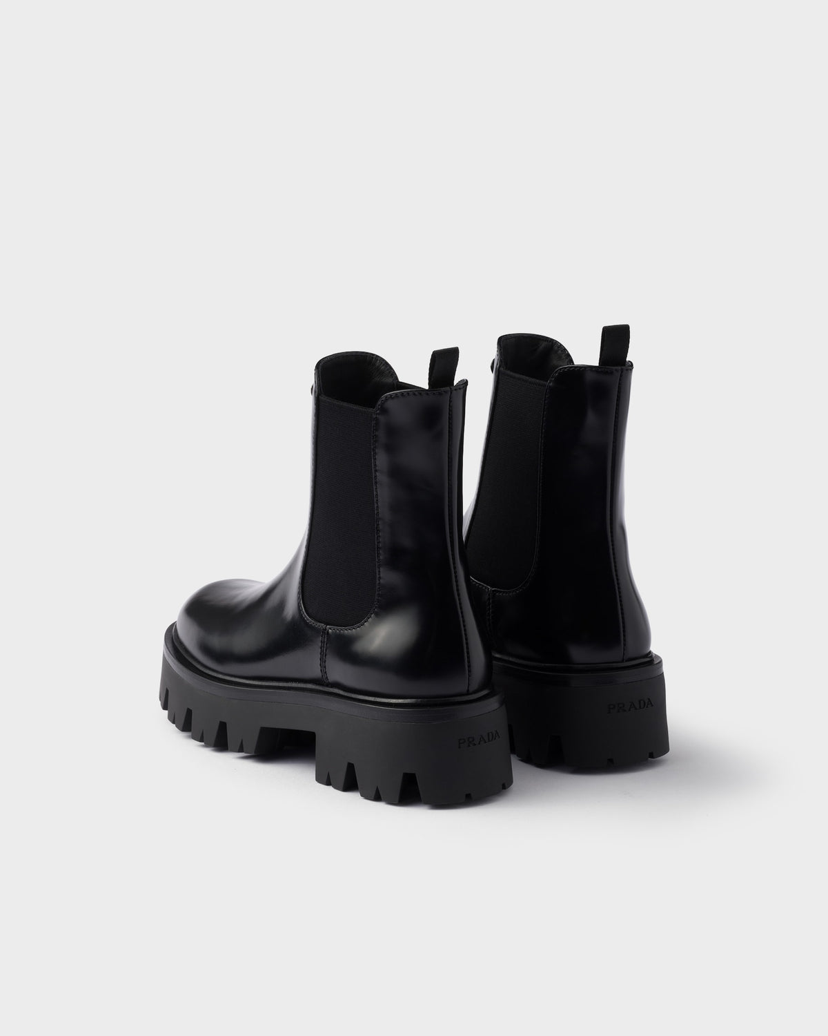Prada stride brushed leather booties