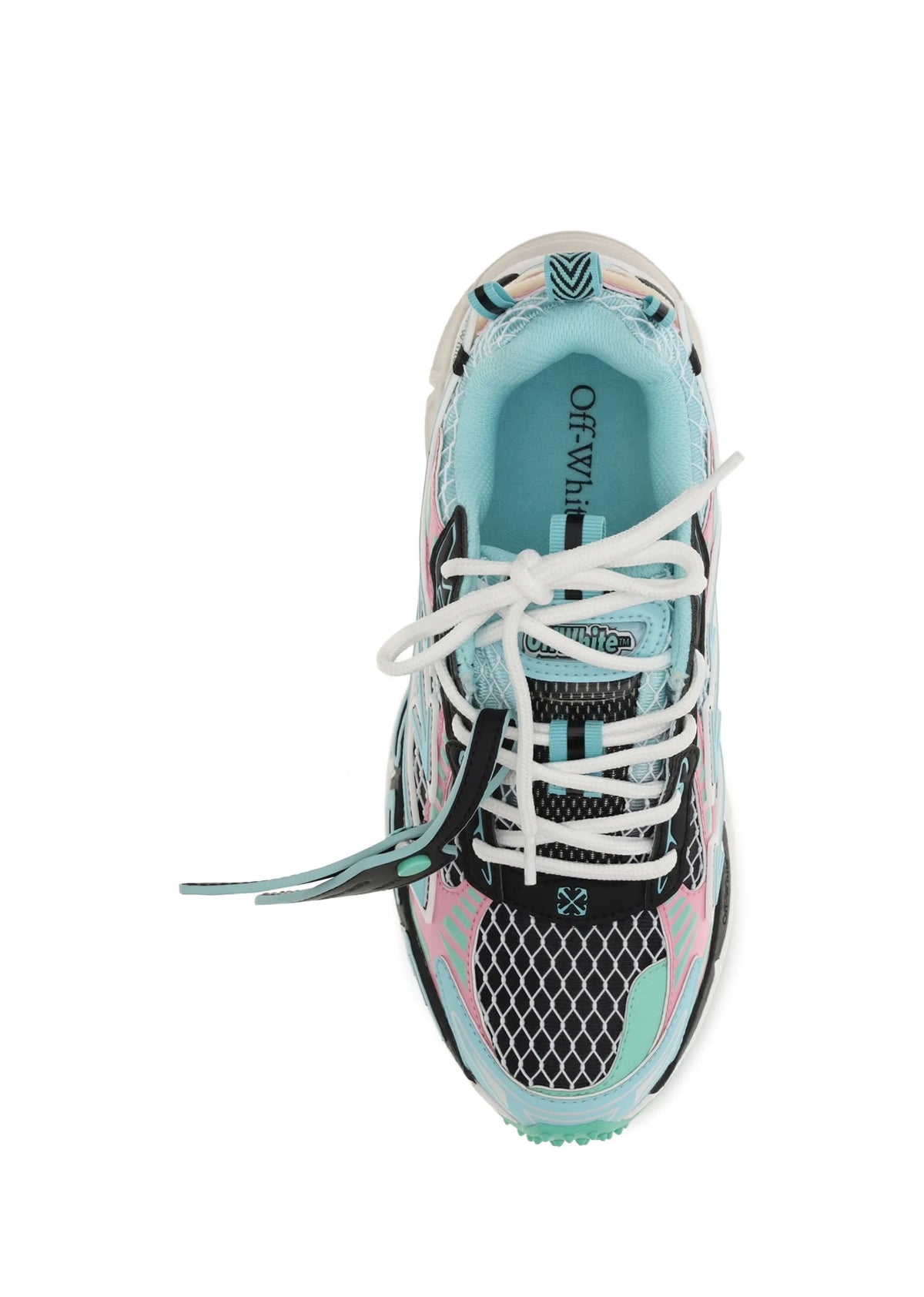 Off White Be Right Back fishnet sneakers