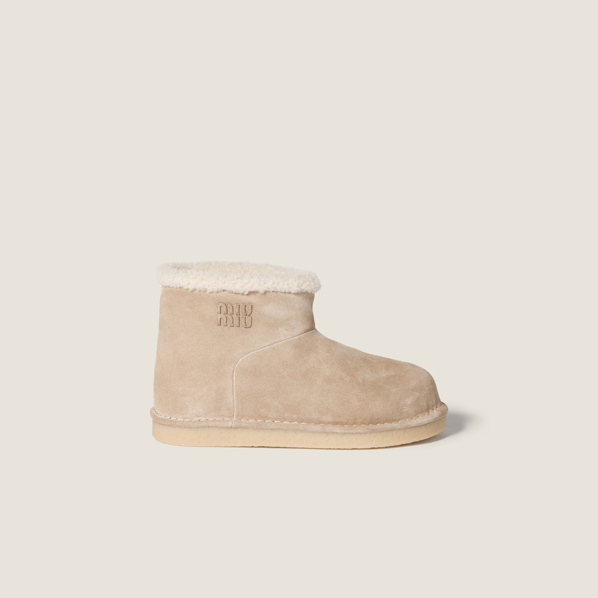 Miu Miu suede and shearling booties